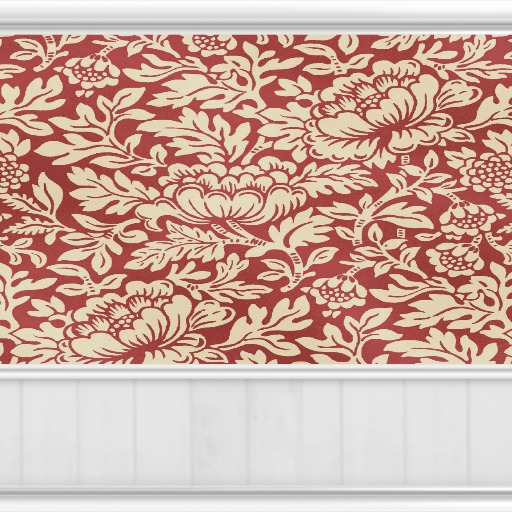 Red & Gold Flower Print with Panels