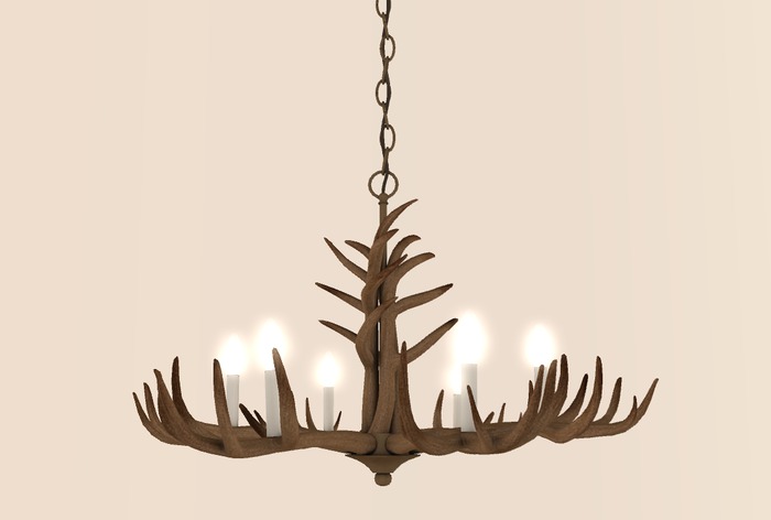 Hanging Antler Chandelier Light - Dark Color