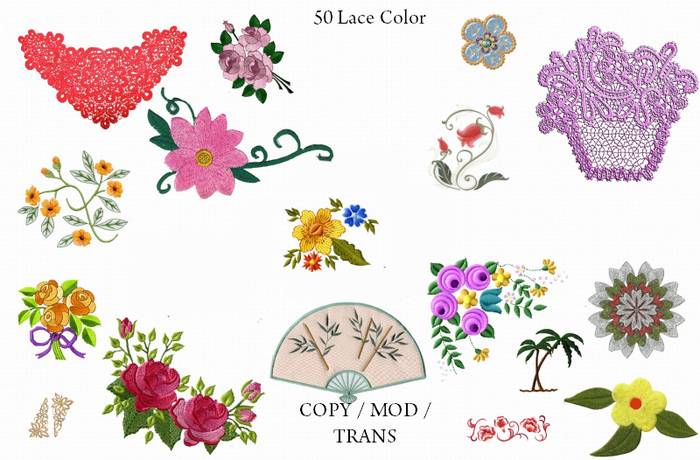 50 different Lace Color Textures