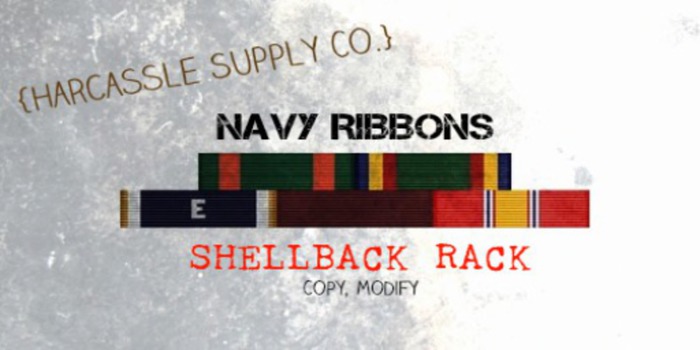 {Harcassle Supply Co.} Navy Ribbons - SHELLBACK RACK