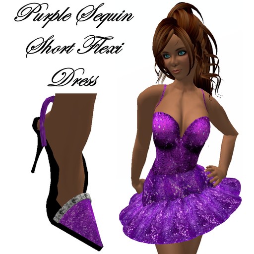Purple sequin short flexi dress