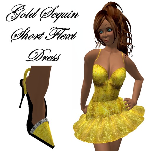 Gold sequin short flexi dress