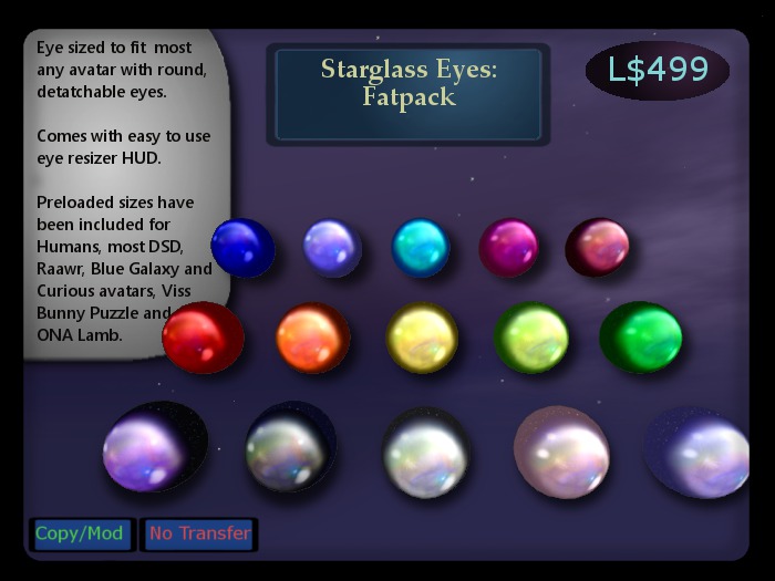 Starglass Eyes, Full Pack