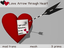 Valentine Arrow Note -in my pants