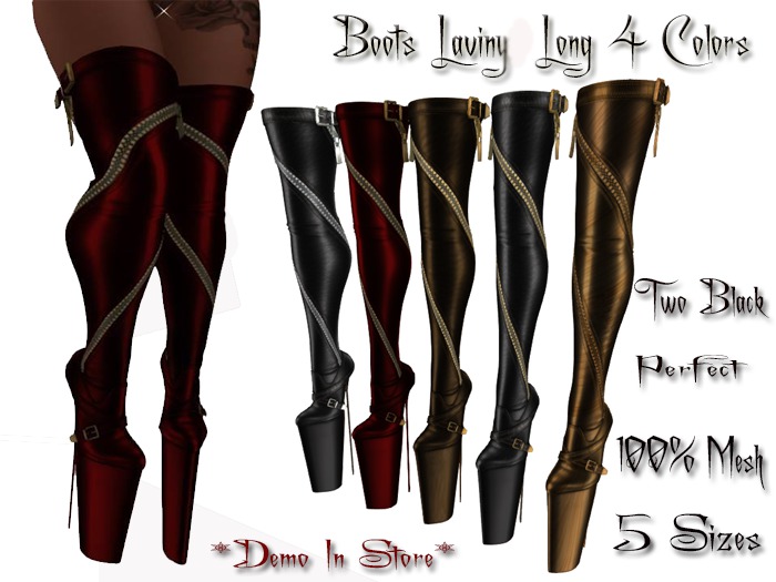 ::Arkan::. Boots Long Laviny Zipped 4 Colors