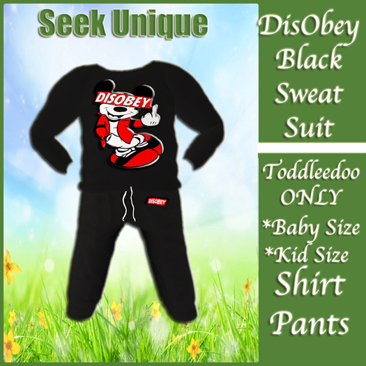 {SU} TD DISOBEY BLACK SWEAR SUIT