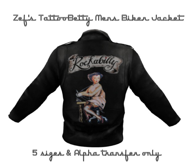 Zef's Men's Rockabilly Tattoo Betty Leather Biker Jacket