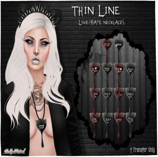 .HW. Thin Line .Necklaces. // Lover