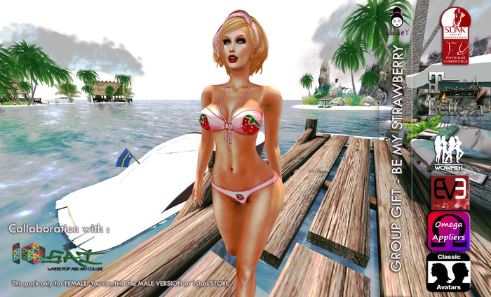 BABEY | BE MY STRAWBERRY BIKINI -FEB GROUP GIFT --OMEGA APPLIER-LOLAS-SLINK-MAITREYA-BELLEZA-WOWMEH-EVE