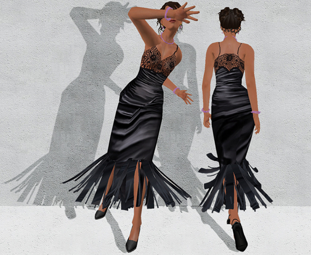 " A la Folie" Noir Satin