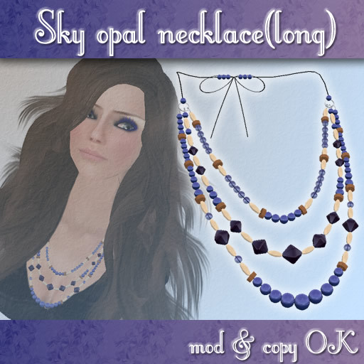 Sky opal necklace(long)