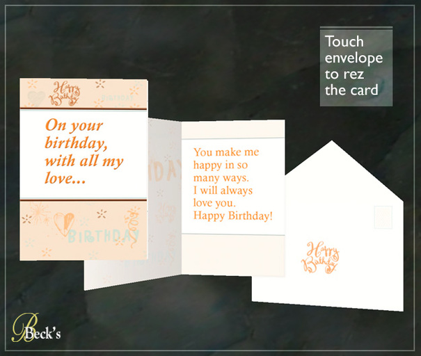 Birthday Card in Envelope: With All My Love 