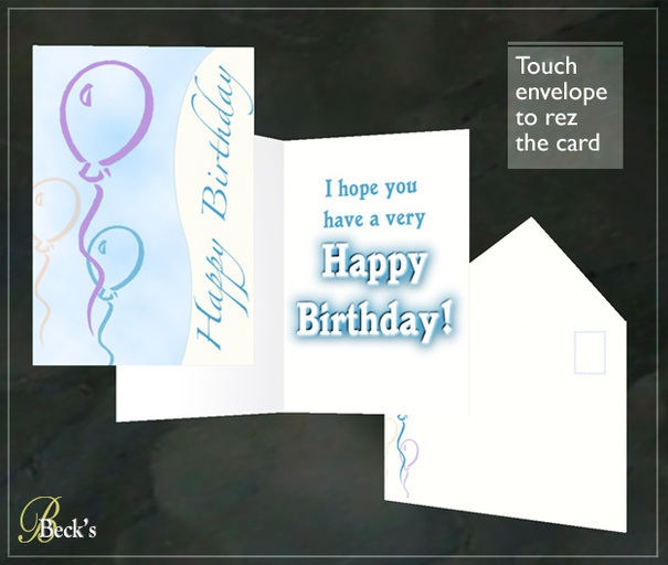 Birthday Card in Envelope: Happy Birthday Balloons