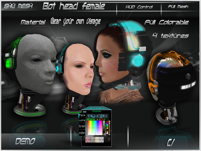 Bot head female- Shu Mesh-DEMO