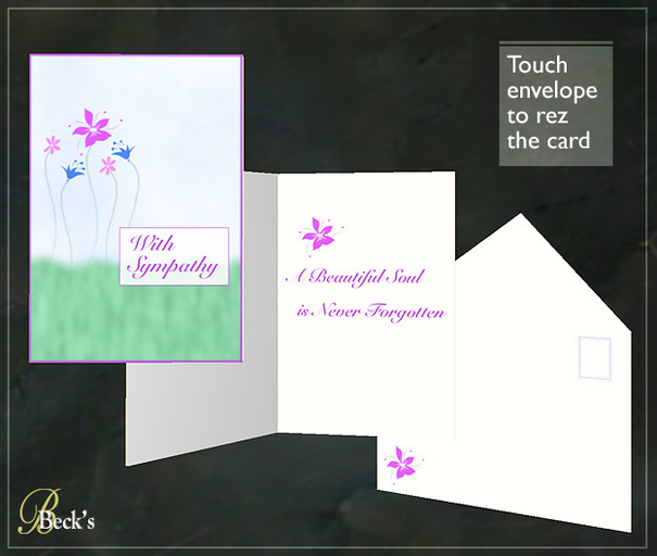 Sympathy Card + Envelope: With Sympathy from Beck's
