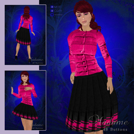 Madame Haute Couture - 48 buttons, fuchsia