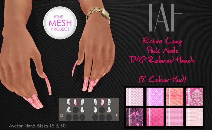 IAF Extra Long Pink Nails (TMP Relaxed Hands)