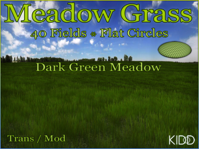 40 KIDD GRASS*FlatCircle*4sizes*Dark Green Meadow