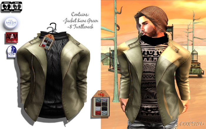 Jacket Kane Green (With Turtleneck)