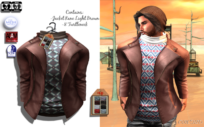 Jacket Kane Light Brown (With Turtleneck)