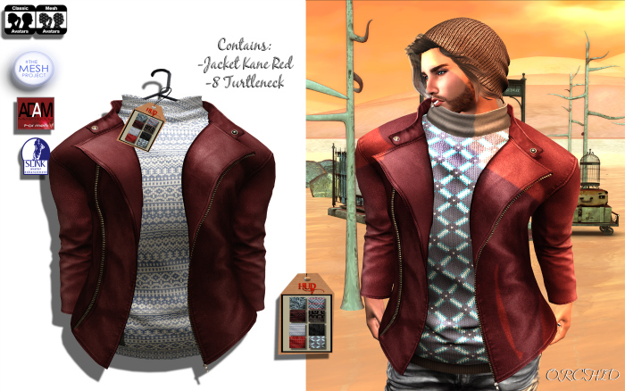 Jacket Kane Red (With Turtleneck)