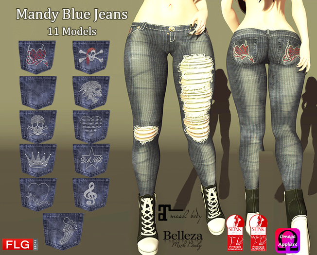 ::FLG Mandy Blue Jeans + HUD 11 Models ::
