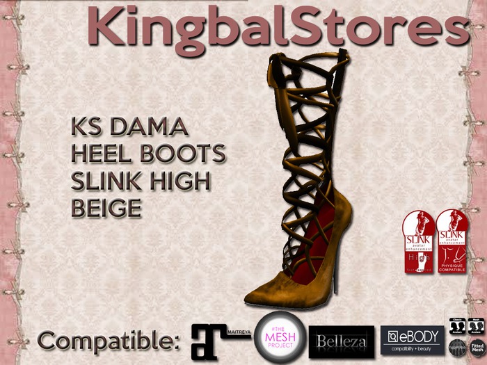 150 KS DAMA HEEL BOOTS SLINK HIGH BEIGE