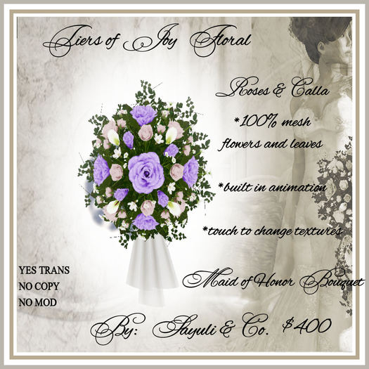 SAY~ Roses & Calla MOH Bouquet
