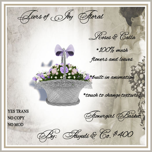 SAY~ Roses & Calla Flower Girl Basket