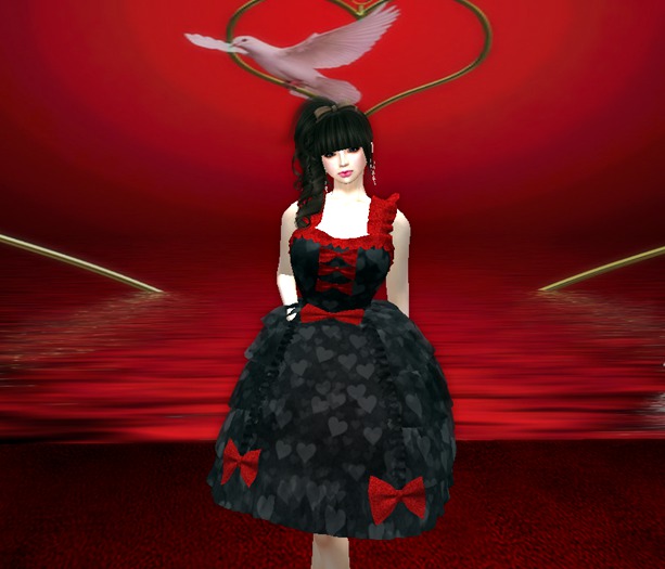 *Sweet CAT* Heart dress black&red
