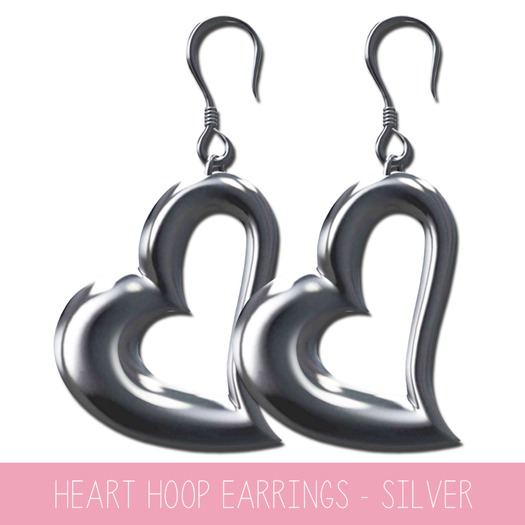 Second Life Marketplace {MYNX} Heart Hoops Silver