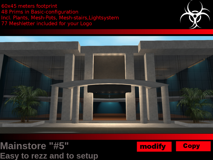 VIRAL. Mainstore#5, 48 Prims,Copy Mod+Lightsystem+Plants+Letter