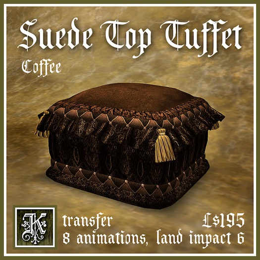 *Kismet* Suede Top Tuffet - Coffee