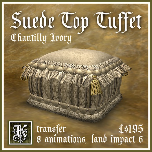 *K* Suede Top Tuffet - Turquoise (mesh)(boxed)