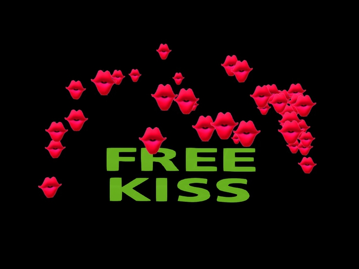 letrero FREE KISS