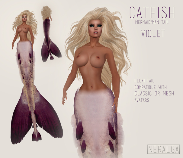 ::NERALGA:: CATFISH - Violet - Mermaid Tail