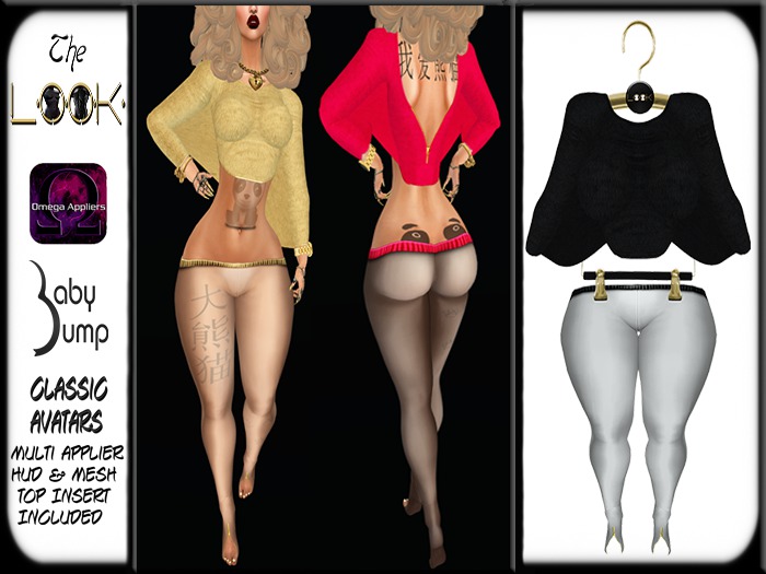 ! [L] ! Refresh Outfit & Applier Hud Black & Light Gray