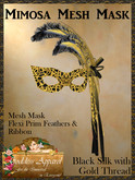 *Goddess* Mimosa Mesh Mask Aqua Silver Feathers