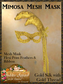 *Goddess* Mimosa Mesh Mask Gold Silver Feathers