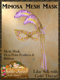 *Goddess* Mimosa Mesh Mask Lilac Silver Feathers