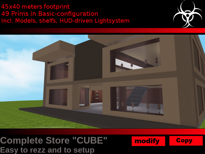 VIRAL. "CUBE" Mall -49 Prims- incl. Models, shelfs, Lightsystem