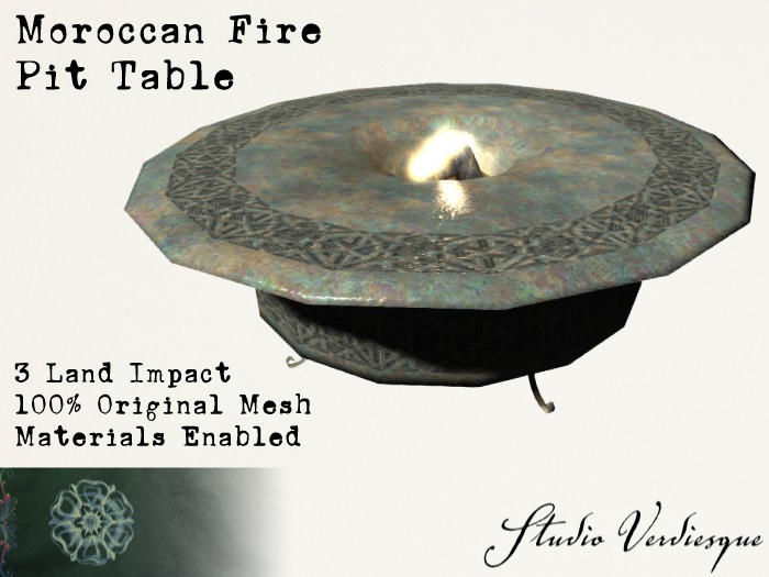Second Life Marketplace {sV} Moroccan Fire Pit Table