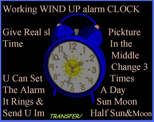 Working Wind Up Alarm Clock Blue Boxet