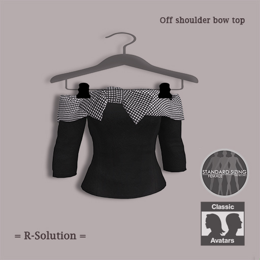 =R-Solution= Off shoulder bow top Black