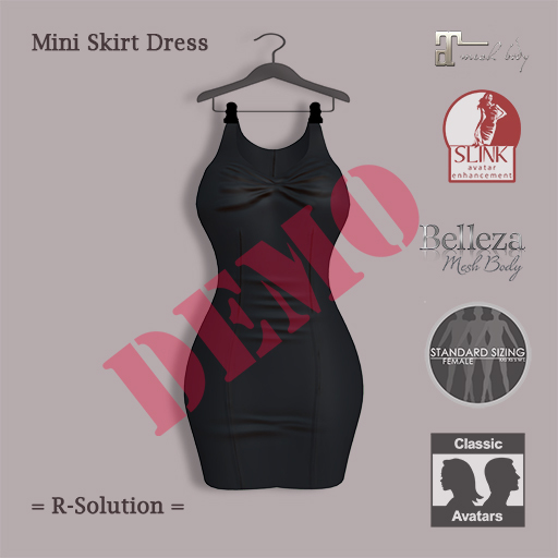 =R-Solution= Mini Skirt Dress BLACK - DEMO - 