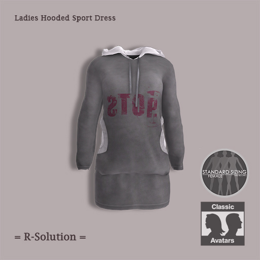 =R-Solution= Ladies Hooded Sport Dress Grey