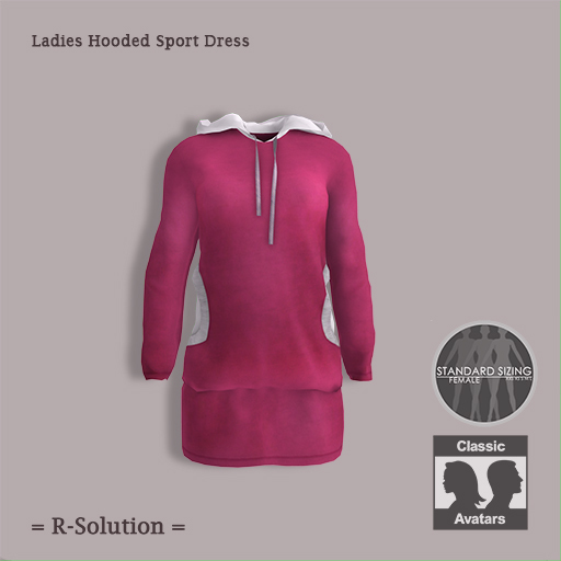 =R-Solution= Ladies Hooded Sport Dress Pink