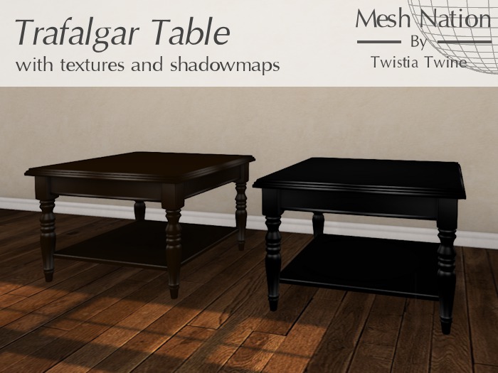 * Mesh Nation * FULL PERMISSIONS Trafalgar Coffee Table