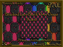 Blocked Lace Black Over Crepe Fabric Seamless Textures Materials Ready Full Perms 1024x1024