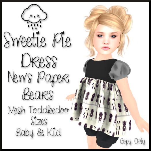 ~TCR~KIDS~ Sweetie Pie Dress "News Paper Bears"